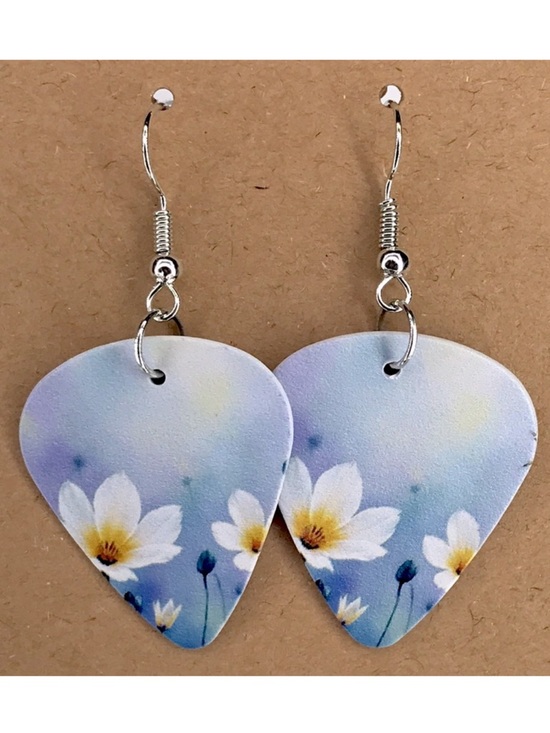 Fashion Jewelry Jewelry - Floral Custom Guitar Pick Earrings fashion jewelry